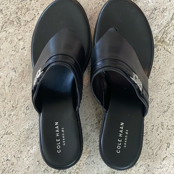 Cole Haan Lindy Grand Wedge Sandal 9 Black NEW - Picture 7 of 11